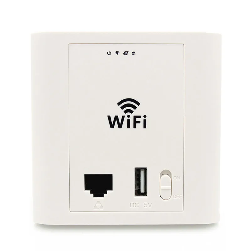 

Mini WiFi Extender in Wall Mount Access Point Wireless Wi-Fi AP Router with Standard POE Support RJ45 WAN LAN USB