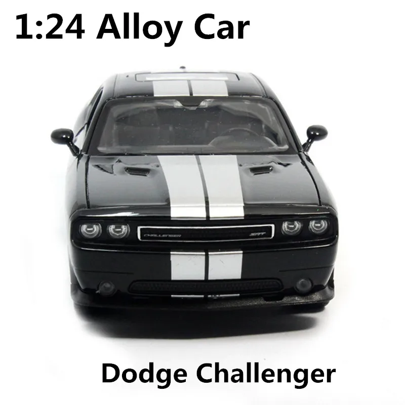 1:24 alloy car,high simulation model cars dodge challenger, metal diecasts, coasting, the children's toy vehicles, free shipping