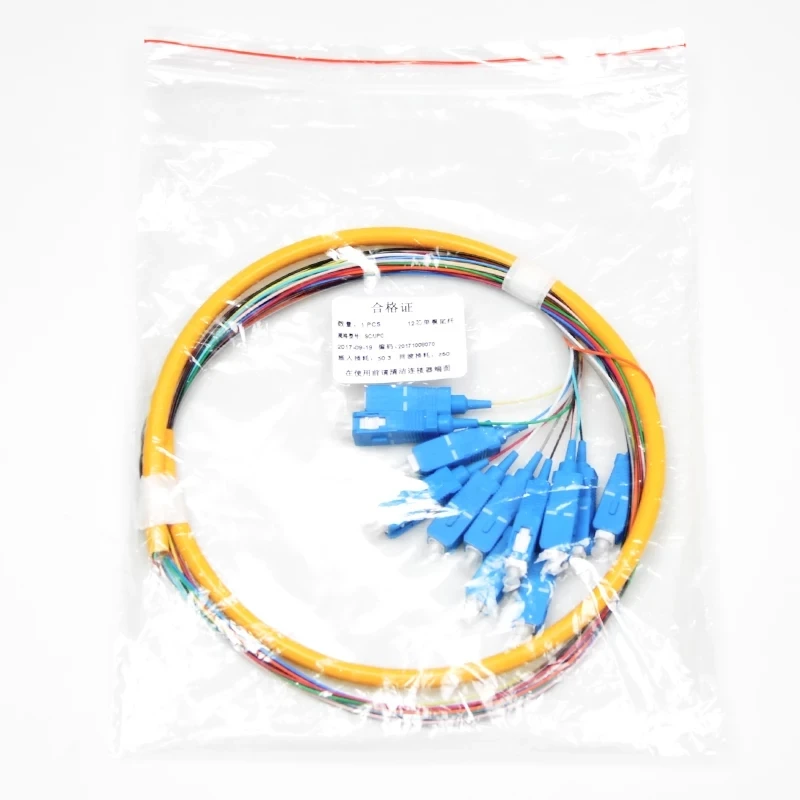 2 шт. 12 цветных SC UPC пакет косичек 1.5mtr SM 9/125um оптический волоконный кабель ftth A класс обойма 12 портов Заводская поставка ELINK