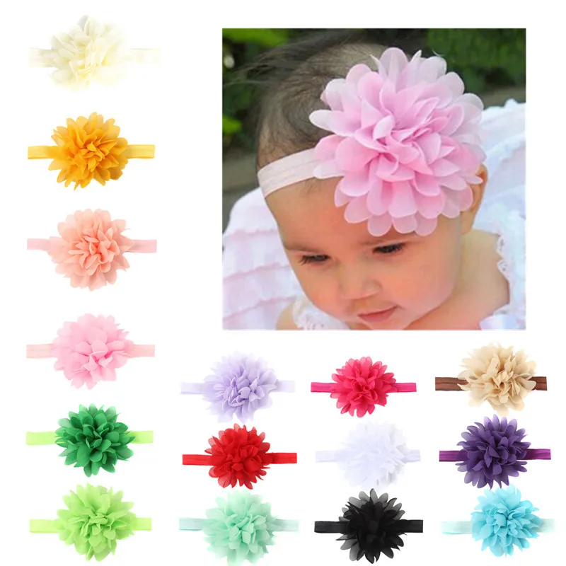 Fashion Hot Sale Baby Girl Elastic Hairband Children Hair Wear For Kids Head Band Flower Headband Baby Hair Accessories