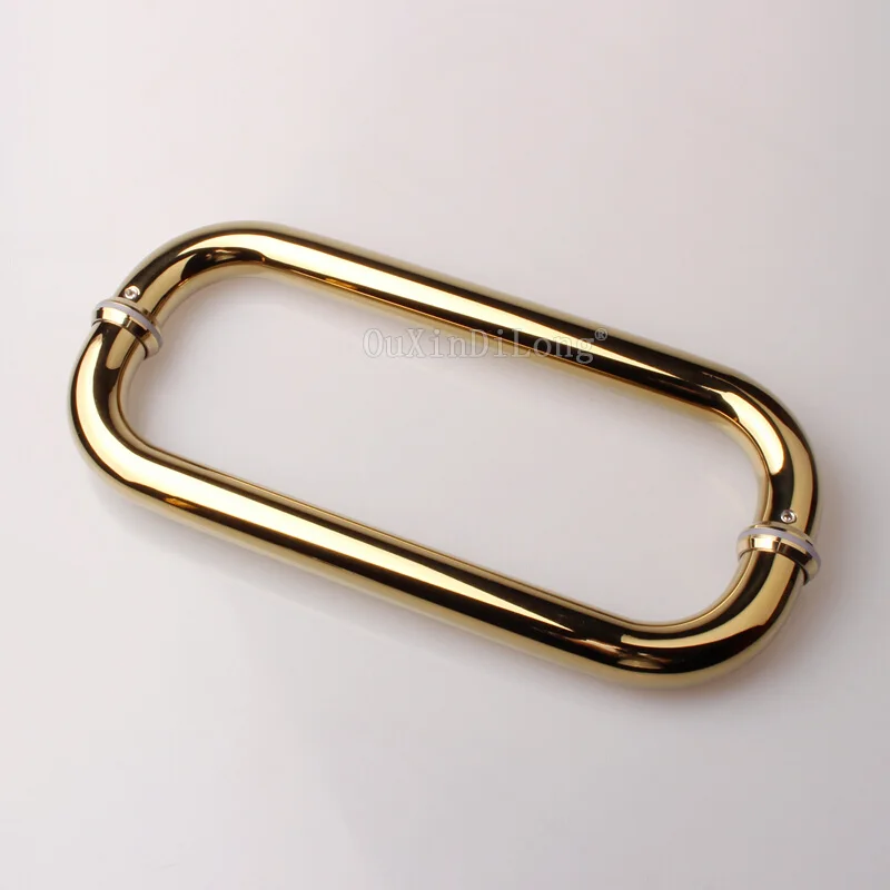 

1PCS Golden Stainless Steel Bathroom Glass Door Handle Shower Door O Shape Handle Hardware Length 425mm JF1792