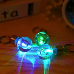 CHICLITS Colorful Mini Bulb LED Colorful Flash Night Light Keyring Small Gift Glow Toy Unbreakable Light Bulb Keychain