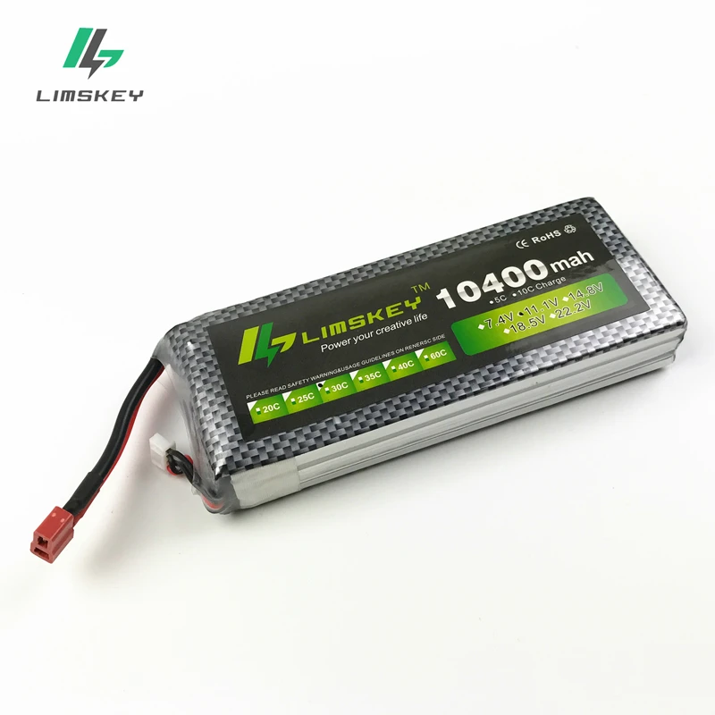 

Limskey Lithium Polymer Power Lipo Battery 11.1v 10400mAh 30C 3S T/XT60 Plug For RC Helicopter Car Boat Quadcopter Parts Bateria