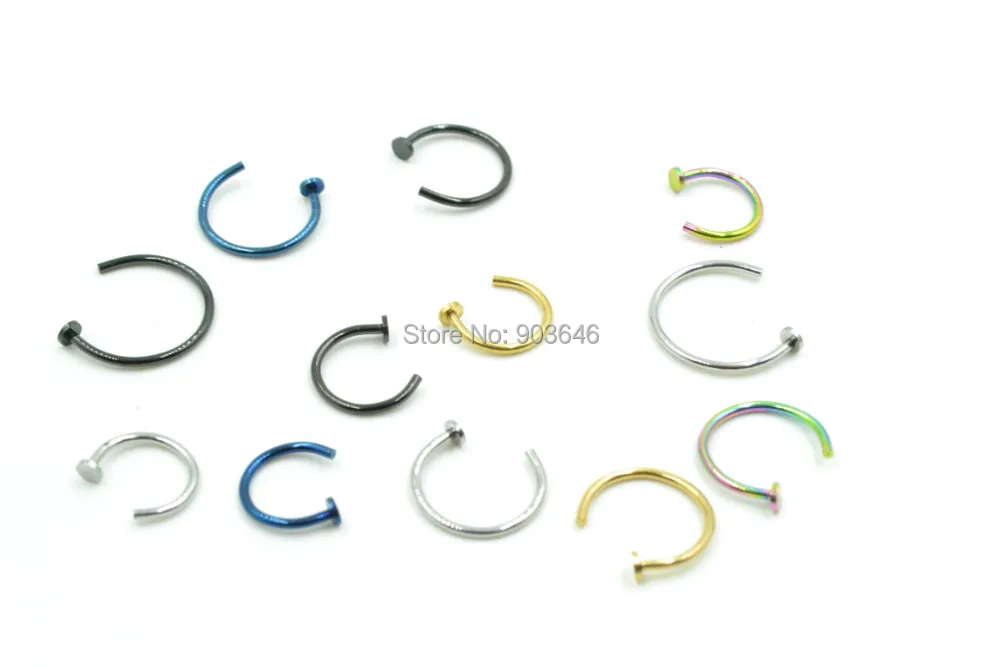 500pcs/lot 20gx6/8mm/10mm  Open Hoop Nose Ring Nose Stud Earring Body Piercing