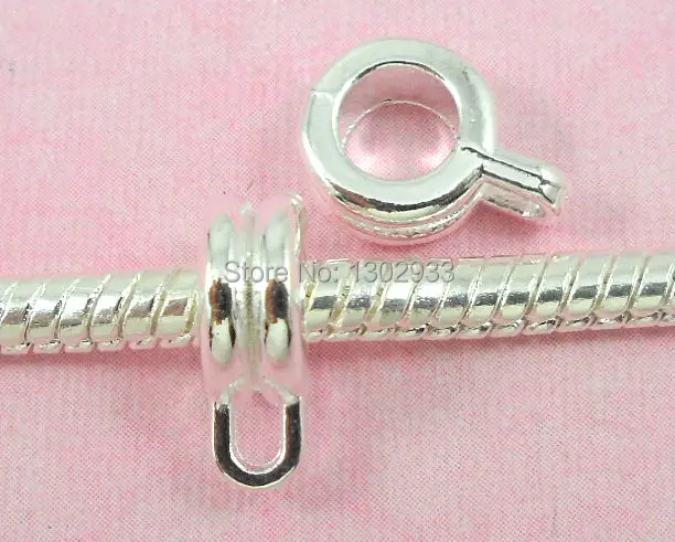 Wholesale 50 Pcs/ Lot  5style Mix Silver Color Bails Beads Big Hole For European Charm Bracelet Jewelry Findings ssy03