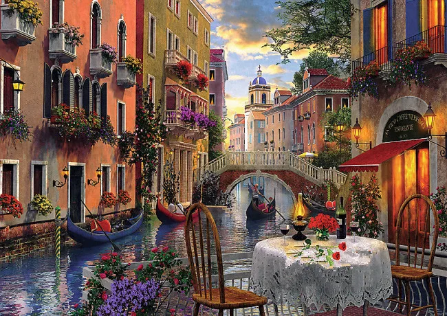 Needlework,Venice Romantic Dinner 14CT Counted Embroidery,High Quality DIY Cross stitch kits,Art Cross-Stitching Home Decor