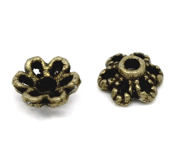 

DoreenBeads 300 Bronze Tone Flower Bead Caps 6x2.8mm (B13158), yiwu