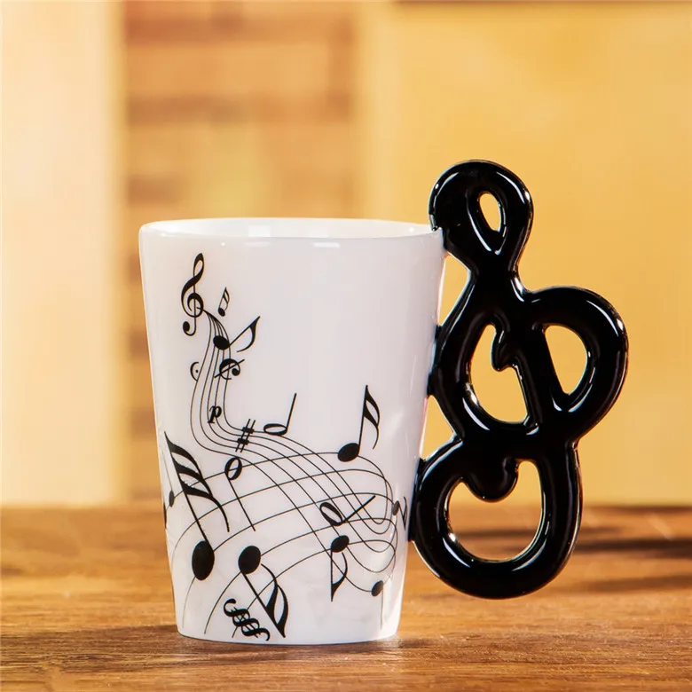 400ml Music Mug Creative Violin Style Guitar Ceramic Mug Coffee Tea Milk Stave Cups with Handle Coffee Mugs Novelty Gifts