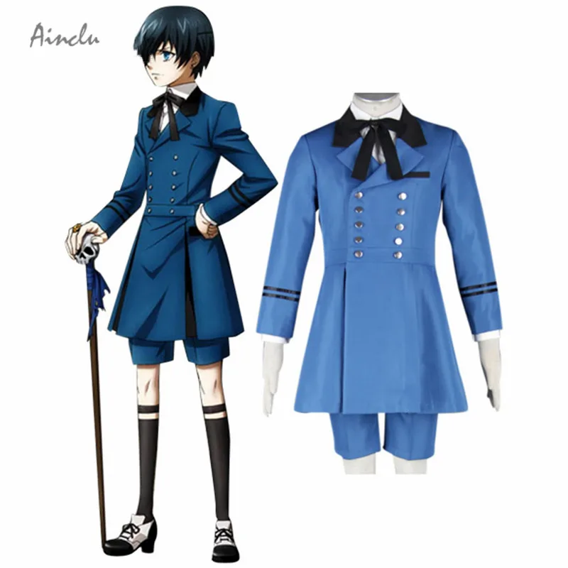 Ablack preto mordomo ciel phantomhive anime traje encarnação sebasti kuroshitsuji aristocrat cosplay traje