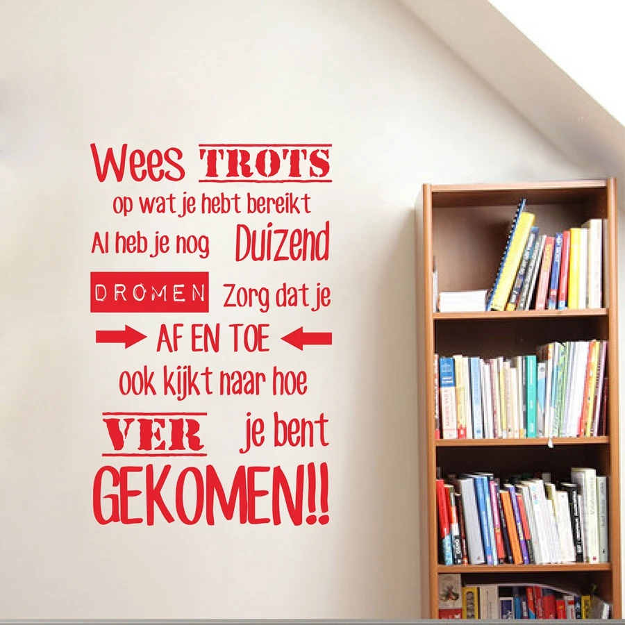 Dutch Inspirational Quotes Vinyl Wall Decal Sticker Nederlands Home Living Room Study Room Art Mural Decals Decoration