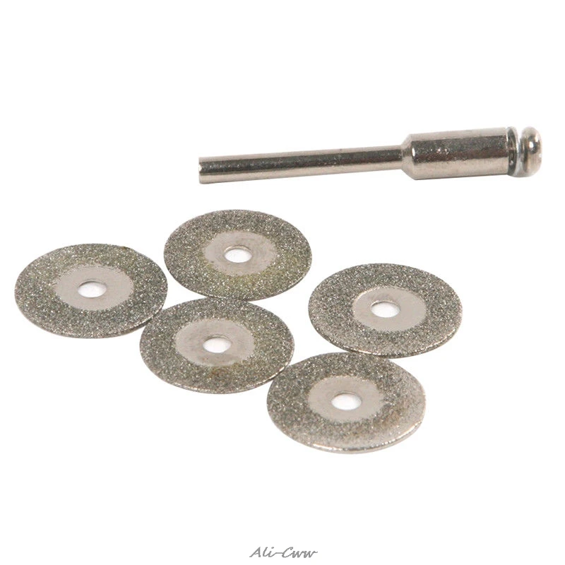 2018 5 Pcs 22 Mm Emery Diamond Cutting Blades Mata Bor + 1 Mandrel untuk Body Set