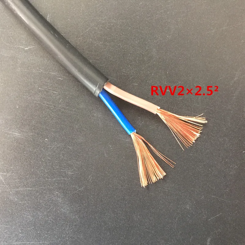 5meter 2 Cores 18AWG 17AWG 15AWG 13AWG 11AWG 9AWG Copper cable Wire Conductor Electric PVC Cable Soft Sheathed Wire power wire