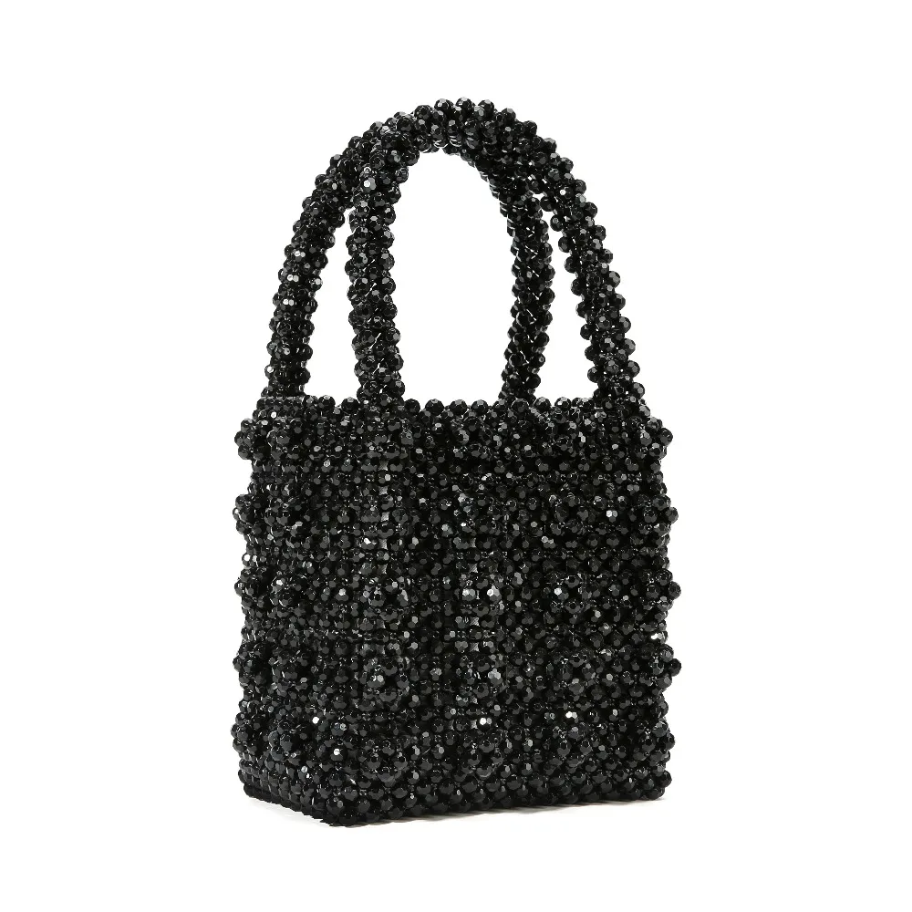 Pearl bag beaded box tote bag women party vintage acrylic plastic bucket handbag summer luxury brand designer bag