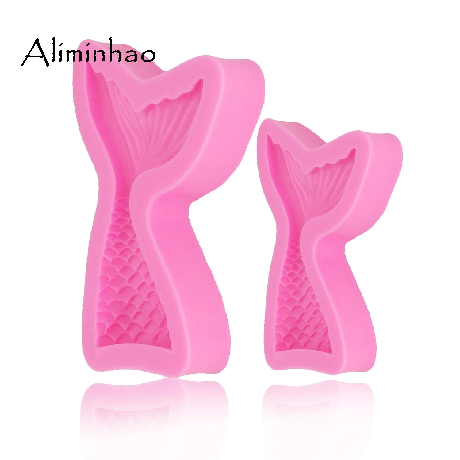 B0562 Mermaid Tail Fondant chocolate Moulds Silicone Mold Cake Decorating Baking Tools Handmade Soap Mold Fish Fork tail