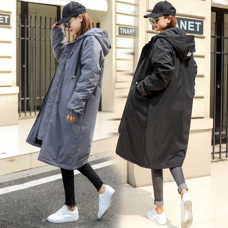 Women's Winter Clothing Long Coats Hooded BF Jacket Winter Korean Parka Coat Large Size Female Windbreaker Jacket Thicken f1332