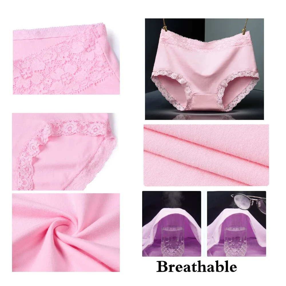 High Quality Sexy Panties Women Underwear High Waist Cotton Briefs Calcinha Lingeries Pink Panty Plus Size Shorts Underpant Lady