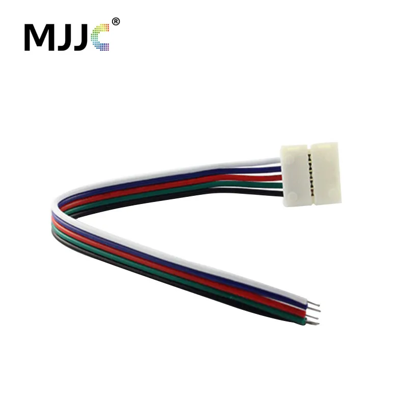 LED Strip Connector Solderless RGBW 5 Pin 10MM 12MM Quick LED Stripe Connector with 15CM Long Wire Free Welding