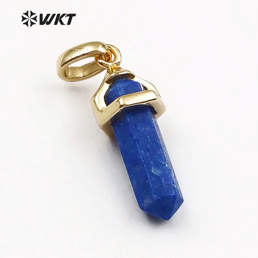 

WT-P1387 WKT Оптовая продажа, 10 шт./лот, изысканные миниатюрные подвески из натурального камня, подвески-шармы в форме столбика для изготовления ожерелий