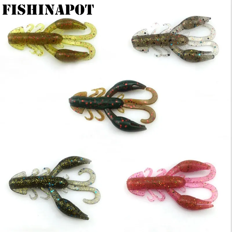 Fishinapot 5 Stks/partij Zachte Aas Wobbler Garnalen 50Mm 2.1G Vissen Lokken Siliconen Kunstmatige Quaility Nep Aas Zachte Worm voor Bas
