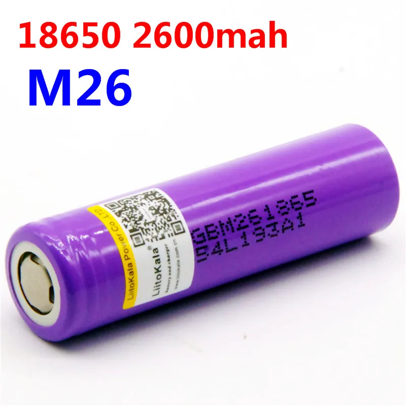 100% original LiitoKala for  M26 18650 2600mah 10A 2500 li-ion rechargeable battery power safe battery for ecig/scooter