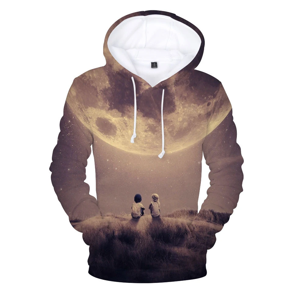 

funny Lovers Under The Moon print fashion 3d hoodies Sweatshirt men women Hoodie hoody top casual Long Sleeve 3D Hooded pullover