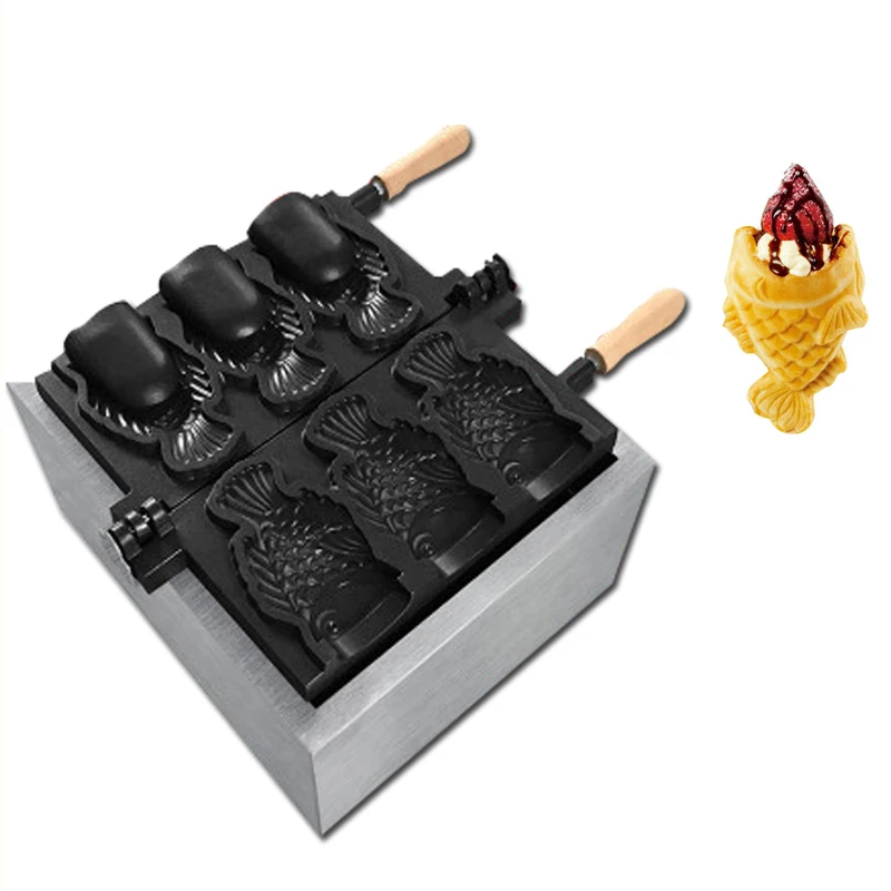 Waffles Maker Commercial Desktop 220V Ice Cream Fish Mold Kitchen Electric Waffle Machine FY-1103B