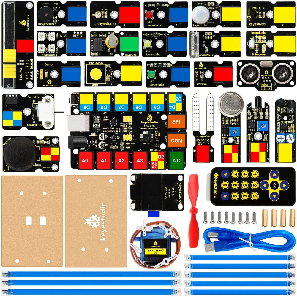 keyestudio EASY plug Ultimate Starter Learning  Kit for Arduino STEM EDU/Compatible With Mixly Block