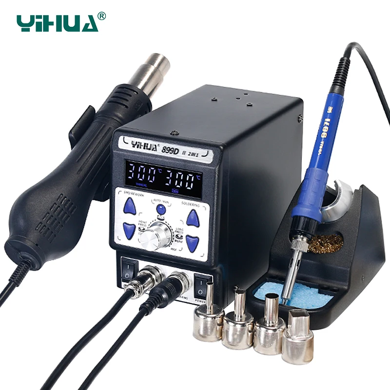 YIHUA 899D II Soldering Station 720W 2 in 1 SMD Hot Air Rework Station 60W Solder Iron BGA Welding PCB Desoldering Tool Stations