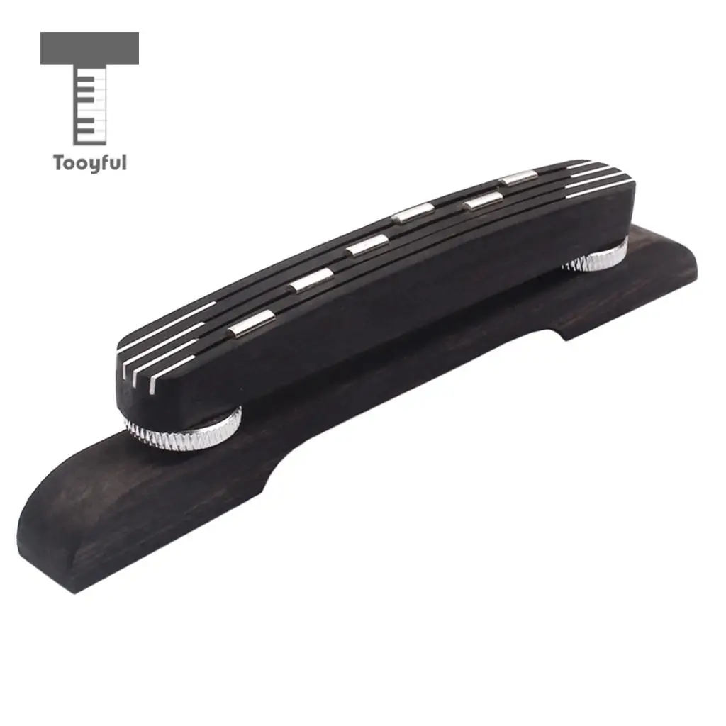 Tooyful Acoustic Guitar Parts Ebony Bridge Adjustable Height for Germany Hofner Jazz Guitar Accs