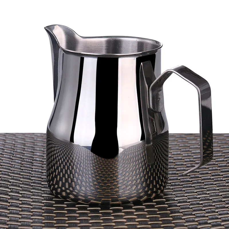 Milk Frothing Pitcher, Stainless Steel Professional Milk Jugs With Rounded Spout, 350/550/750ml