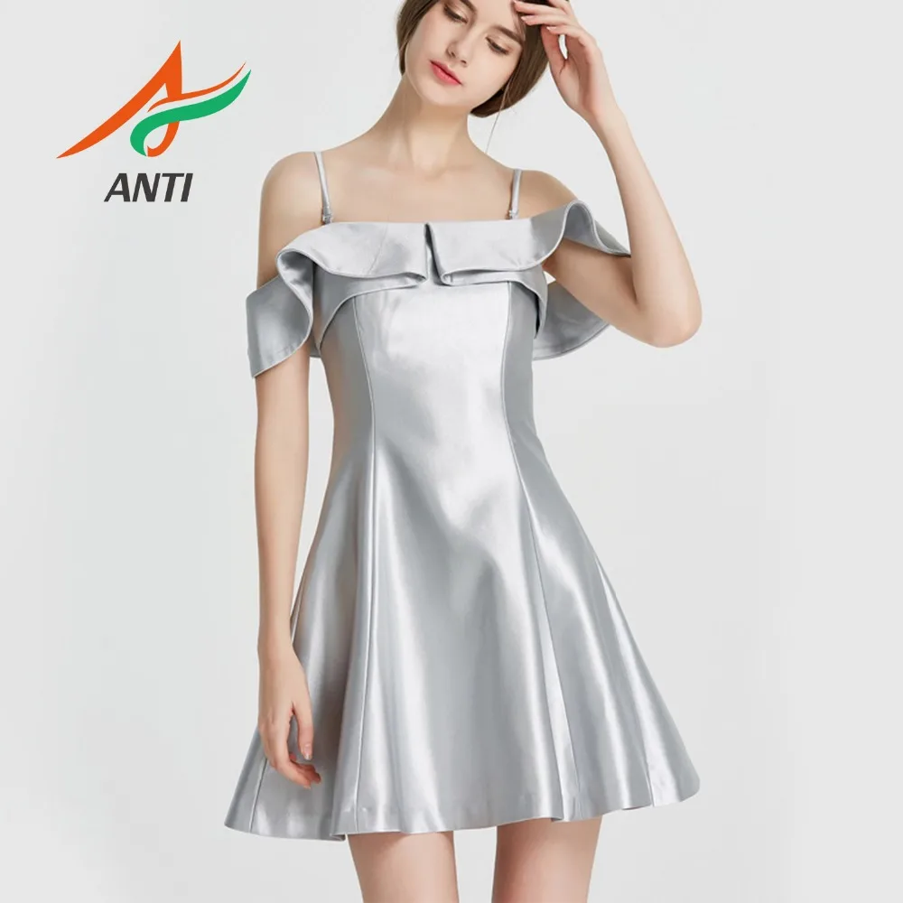 ANTI Fast Shipping Homecoming Dresses High Quality Silver Short Tight Dress 2019 Strapless Sling Vestido de formatura In Stock