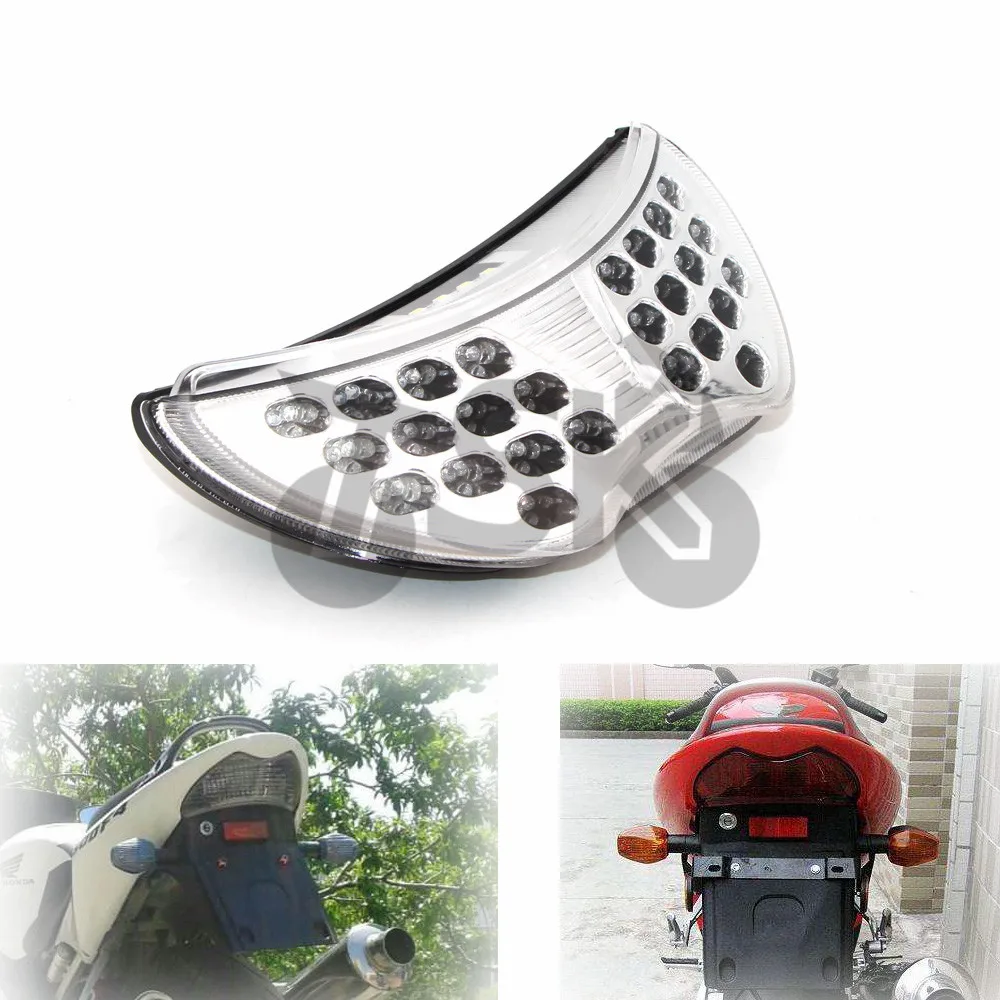 

For Honda CBR 600 F4 1999-2000 F4i 2004-2006 CBR900RR 1999 Motorcycle LED Rear Turn Signal Tail Stop Light Lamps Integrated