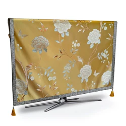 TV Dust Cover Luxury Flower Weatherproof Dust-proof Protect LCD LED Plasma Television Tissue Table Runner Cloth Cushion Cover