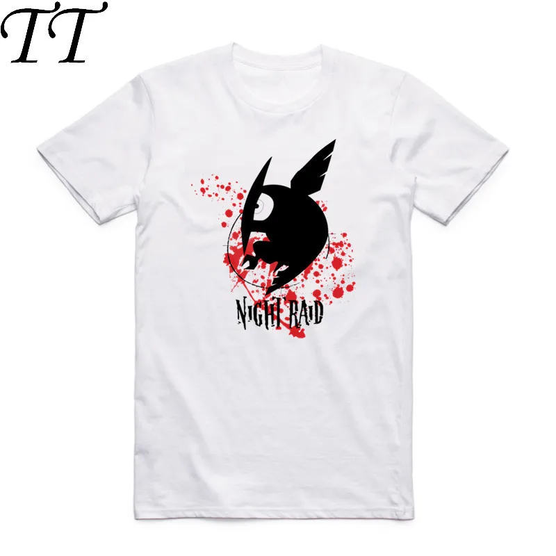 2019 Men Japanese Akame Ga Kill! Anime Print Fashion T Shirt Summer O-Neck Short Sleeve Tatsumi Akame Esdeath White T-shirt