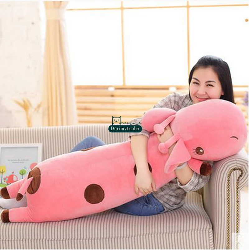 

Dorimytrader 120cm Large Lovely Animal Giraffe Plush Doll Stuffed Soft Giant Deer Pillow Kids Toy Christmas Present DY61384