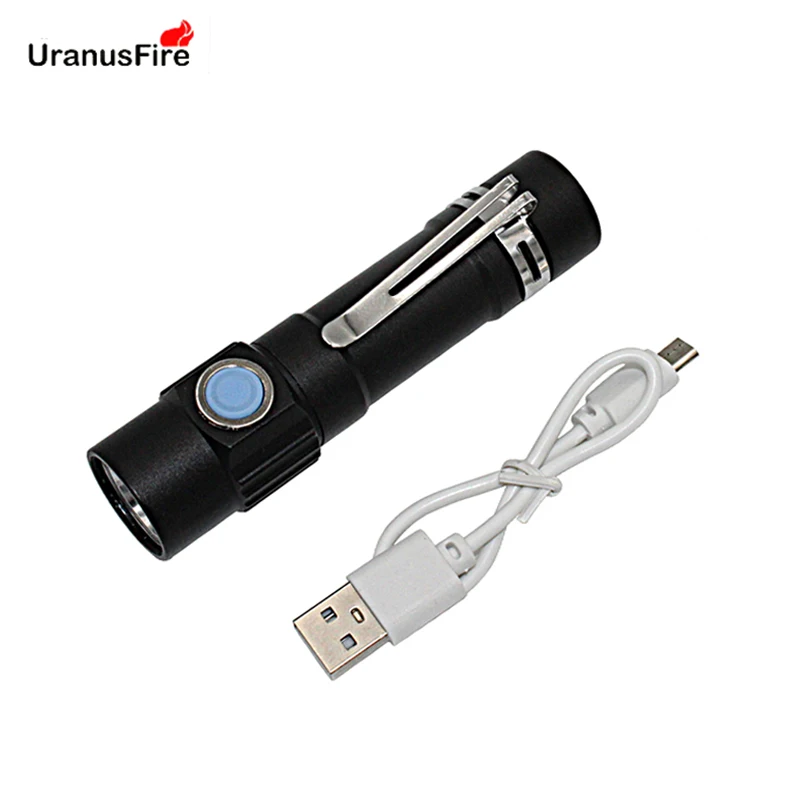 

Ручсветильник светодиодный фонарик T6 с USB-зарядкой, мини-фонарь для охоты, 3 режима работы, аккумулятор 18650
