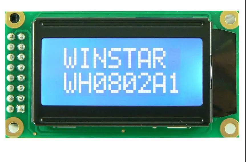 WH0802A1 LCD 8x2 character module is built in with ST7066 controller (or equivalent) screen blue backlight new and original