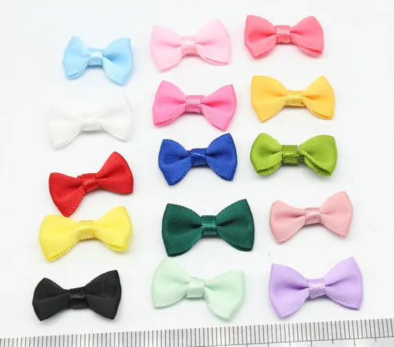 80pcs Small Fabric Ribbon Bows,Mini Satin Bow Tie 20mmx12mm/Royal Blue Hair Clip Jewelry Making Wedding Party Favor Scrapbook