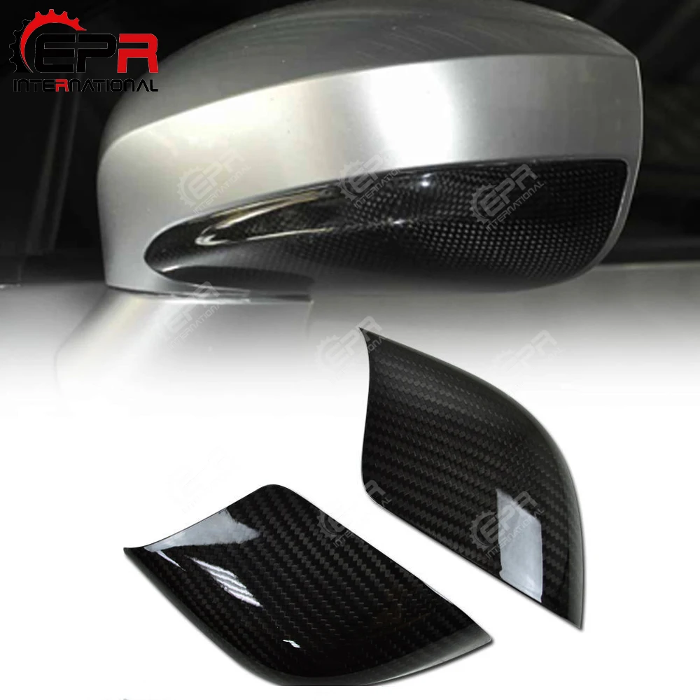 Car-styling For Nissan R35 GTR Carbon Fiber Lower Mirror Cover Stick On Type GT-R Fibre Side Mirror Trim Tuning Body Kit Part