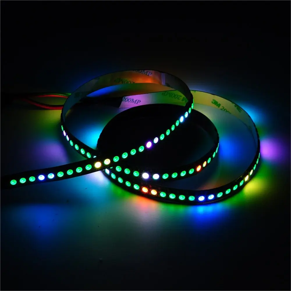 1m White PCB 144 Pixels/M WS2811 IC 5050 RGB WS2812B Chip DC5V Digital LED Dream Color Strip Light