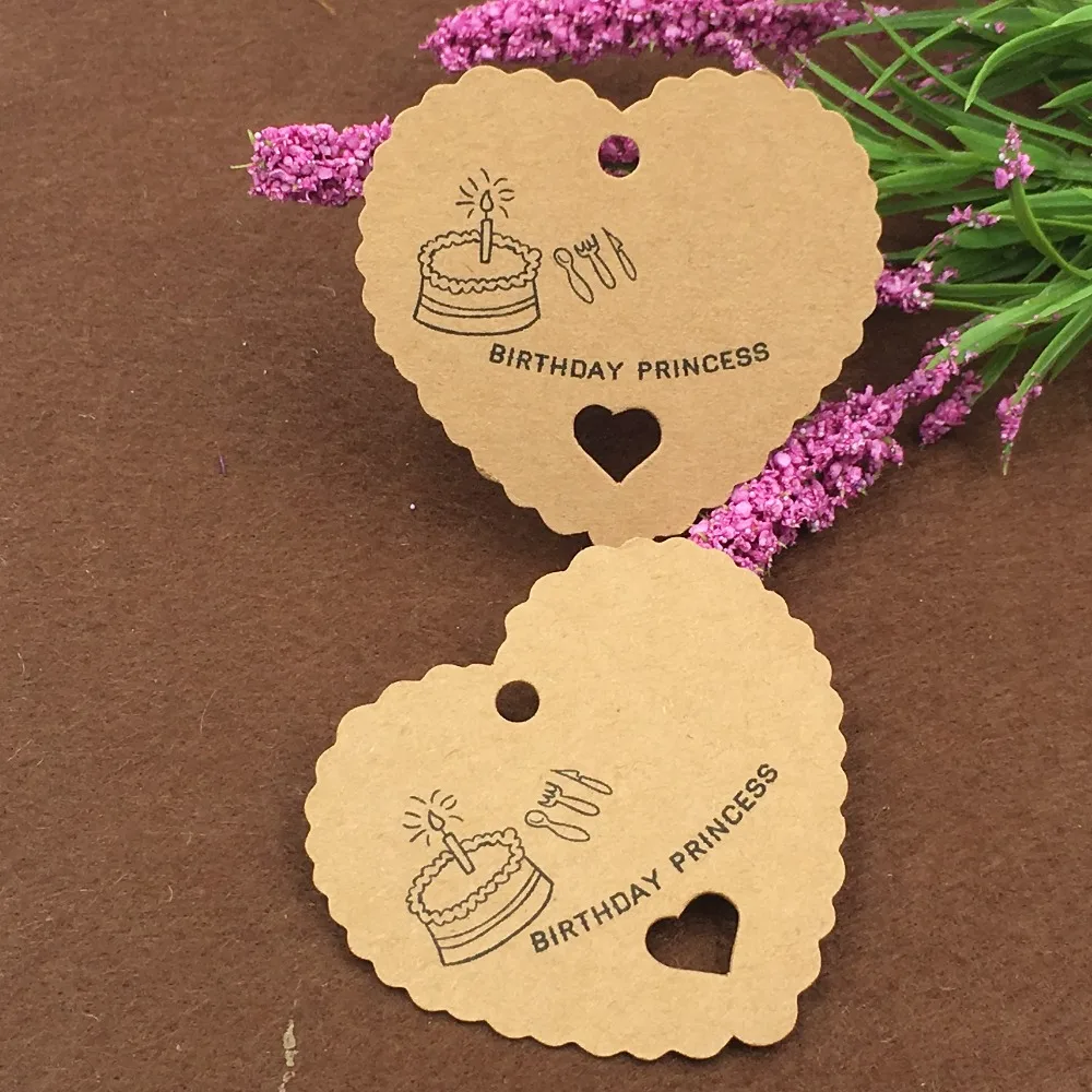 new 6.5*6cm 200pcs/lot Love Heart Packing Label For Gift Wedding Cardboard Etiquetas High-Quanlity Kraft Paper Tag Labels