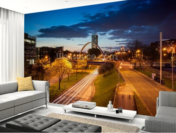 Custom photo wallpaper, Manchester skyline 3 d wallpaper murals for the sitting room the bedroom TV setting wall PVC wallpaper