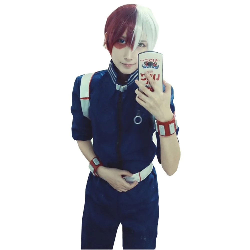 

2024 Shouto shoto Todoroki Cosplay Costume Full Set With Wig And Bracelet