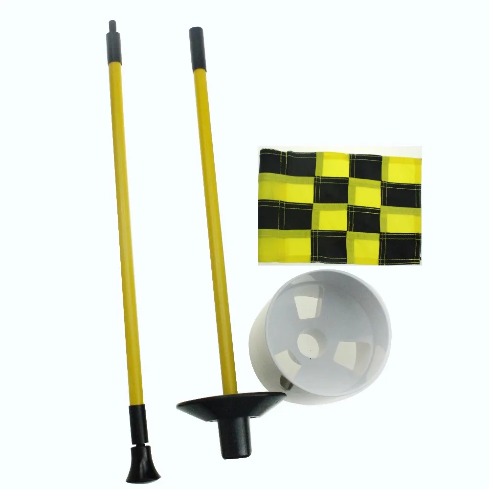 CRESTGOLF 1set Per Pack Backyard Practice Golf Hole Pole Cup Flag Stick, 3 Section,Golf Putting Green Flagstick