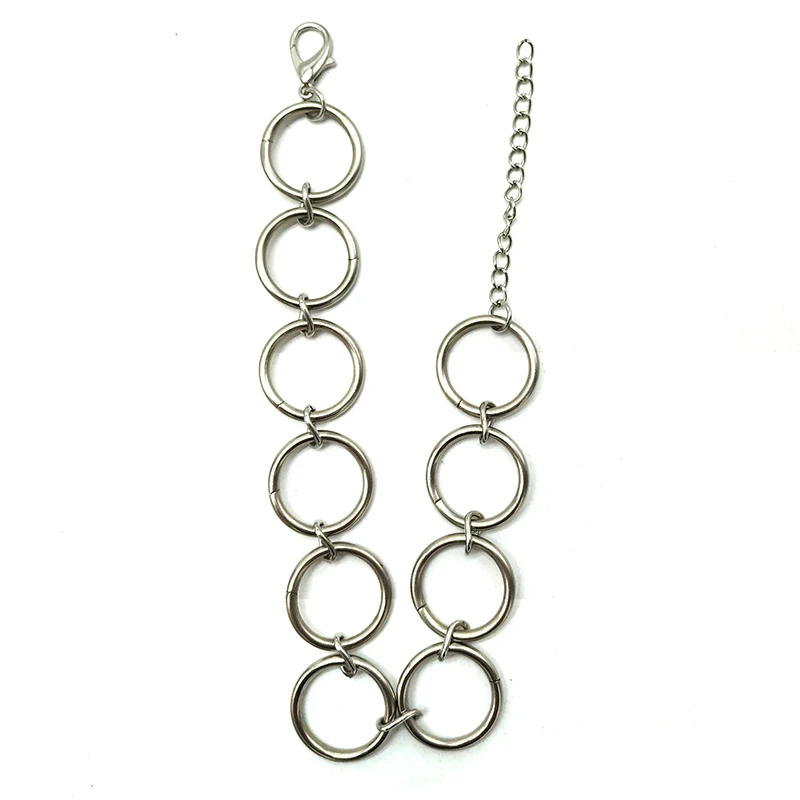 Stainless Steel Gothic Circle Necklace Punk Collares Handmade Ketting Kolye Statement Choker Hip Hop Jewelry
