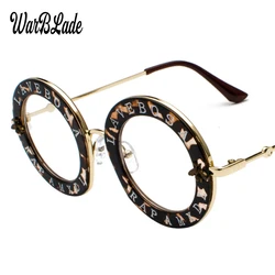 WarBLade Retro Round Glasses Clear Lens English Letters Little Bee Men Women Brand Glasses Fashion Male Female Oculos De Sol