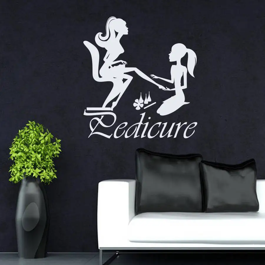 Pedicure Manicurist Wall Sticker Day Spa Studio Decoration Nails Art Pedicure Vinyl Wall Decal Manicure Salon Decoration AZ323