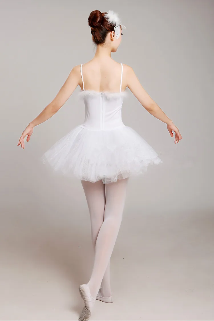 Adults White Swan Lake Ballet Dress Women Ballerina Tutu Costume Classical Ballet Leotard Stage Performance Dancewear