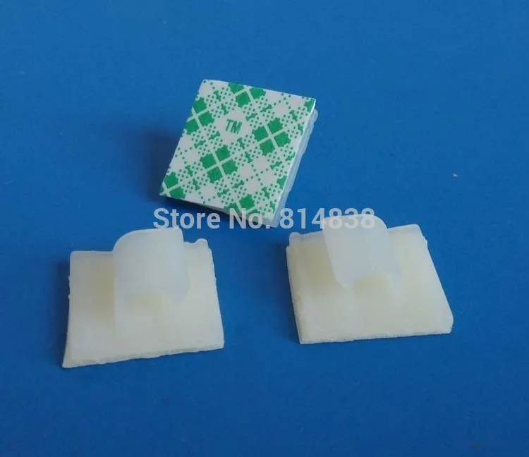 Wkooa WCL-0505 White Nylon Plastic Self Adhesive Tie Mount Wire Saddle Side Entry 500 Pcs