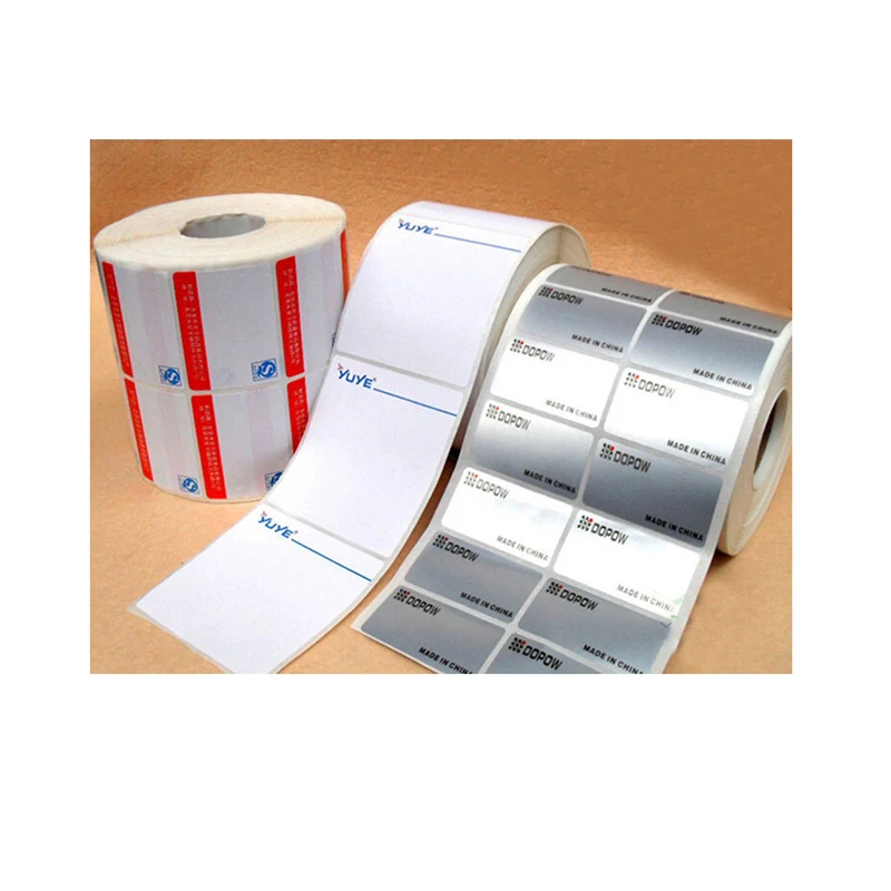 

cheap custom matt glossy permanent double-sided printed roll white paper self adhesive barcode sticker label